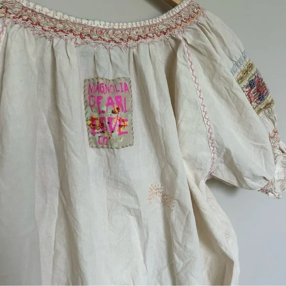 Magnolia Pearl Embroidered Chrissy Folk Blouse 2134 in Moonlight - Picture 12 of 14